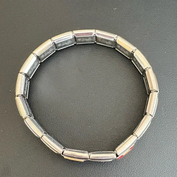 Vintage Italian Link charm bracelet stainless steel cancer crab zodiac sign y2K - Picture 8 of 10